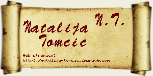 Natalija Tomčić vizit kartica